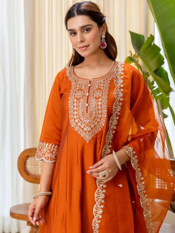 VP 9817 R Embroidred Kurta Sets with Sequins Work Women Suits